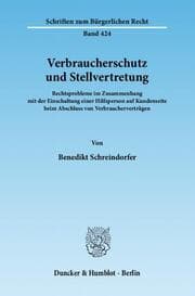 Cover von Verbraucherschutz und Stellvertretung.