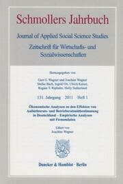Cover von Ökonomische Analysen zu den Effekten von Aufsichtsrats- und Betriebsratsmitbestimmung in Deutschland - Empirische Analysen mit Firmendaten.