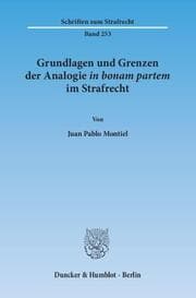 Cover von Grundlagen und Grenzen der Analogie in bonam partem im Strafrecht.