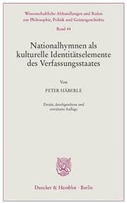 Cover von Nationalhymnen als kulturelle Identitätselemente des Verfassungsstaates.
