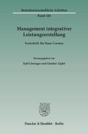 Cover von Management integrativer Leistungserstellung.