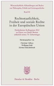 Cover von Rechtsstaatlichkeit, Freiheit und soziale Rechte in der Europäischen Union.