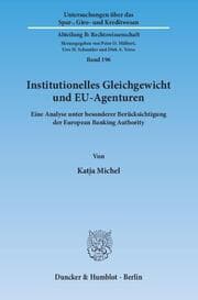 Cover von Institutionelles Gleichgewicht und EU-Agenturen.