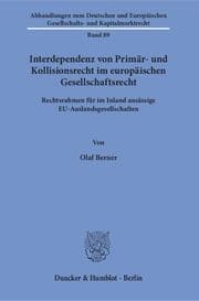 Cover von Interdependenz von Primär- und Kollisionsrecht im europäischen Gesellschaftsrecht.