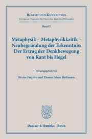 Cover von Metaphysik - Metaphysikkritik - Neubegründung der Erkenntnis: Der Ertrag der Denkbewegung von Kant bis Hegel.