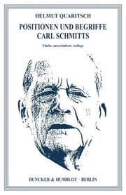 Cover von Positionen und Begriffe Carl Schmitts