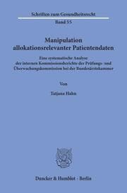 Cover von Manipulation allokationsrelevanter Patientendaten.