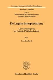 Cover von De Legum interpretatione.