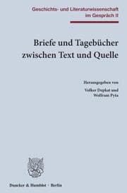 Cover von Briefe und Tagebücher zwischen Text und Quelle.