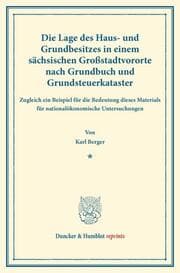 Cover von Die Lage des Haus- und Grundbesitzes