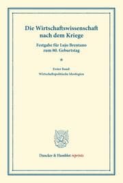 Cover von Die Wirtschaftswissenschaft nach dem Kriege.