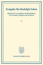 Cover von Festgabe für Rudolph Sohm