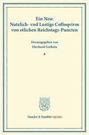 Cover von Ein Neu: Nutzlich- vnd Lustigs Colloqvivm von etlichen Reichstags-Puncten.