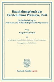 Cover von Haushaltungsbuch des Fürstenthums Preussen, 1578.