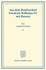 Cover von Aus dem Briefwechsel Friedrich Wilhelms IV.mit Bunsen.