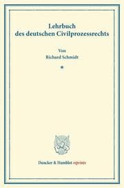 Cover von Lehrbuch des deutschen Civilprozessrechts.