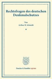 Cover von Rechtsfragen des deutschen Denkmalschutzes.