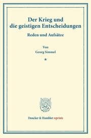 Cover von Der Krieg und die geistigen Entscheidungen.