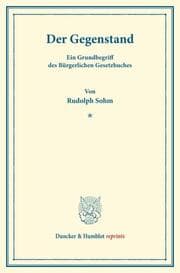 Cover von Der Gegenstand.