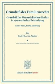 Cover von Grundriß des Familienrechts.