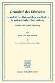 Cover von Grundriß des Erbrechts.