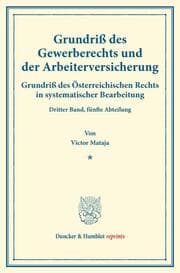 Cover von Grundriß des Gewerberechts und der Arbeiterversicherung.