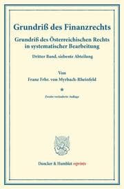 Cover von Grundriß des Finanzrechts.
