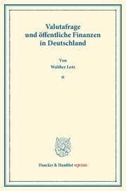 Cover von Valutafrage und öffentliche Finanzen in Deutschland.