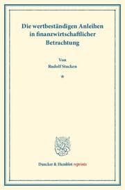 Cover von Die wertbeständigen Anleihen in finanzwirtschaftlicher Betrachtung.