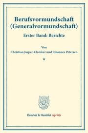Cover von Berufsvormundschaft (Generalvormundschaft).