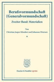 Cover von Berufsvormundschaft (Generalvormundschaft).