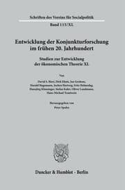 Cover von Entwicklung der Konjunkturforschung im frühen 20. Jahrhundert.