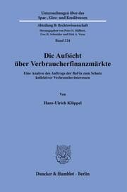 Cover von Die Aufsicht über Verbraucherfinanzmärkte.