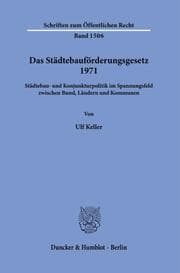 Cover von Das Städtebauförderungsgesetz 1971