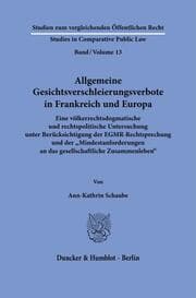 Cover von Allgemeine Gesichtsverschleierungsverbote in Frankreich und Europa.
