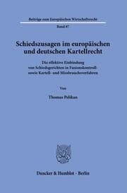 Cover von Schiedszusagen im europäischen und deutschen Kartellrecht.