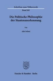 Cover von Die Politische Philosophie der Staatenanerkennung