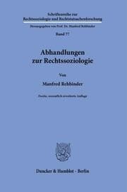 Cover von Abhandlungen zur Rechtssoziologie