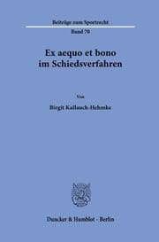 Cover von Ex aequo et bono im Schiedsverfahren