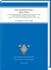 Cover von Der sahidische Psalter. 'Editio Minor'