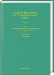 Cover von Die griechischen Handschriften der Signaturengruppen Cod. gr., Ms Apel, Ms Gabelentz