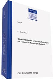 Cover von Güterstandsklauseln in Gesellschaftsverträgen von Freiberufler-Personengesellschaften