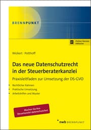 Cover von Das neue Datenschutzrecht in der Steuerberaterkanzlei: Praxisleitfaden zur Umsetzung der DS-GVO