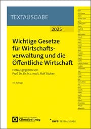 Cover von Wichtige Gesetze für Wirtschaftsverwaltung und die Öffentliche Wirtschaft
