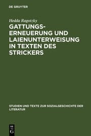 Cover von Gattungserneuerung und Laienunterweisung in Texten des Strickers