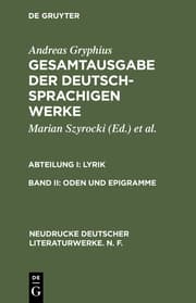 Cover von Oden und Epigramme