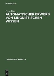 Cover von Automatischer Erwerb von linguistischem Wissen