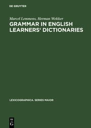 Cover von Grammar in English learners' dictionaries