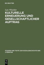 Cover von Kulturelle Erneuerung und gesellschaftlicher Auftrag
