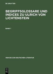Cover von Begriffsglossare und Indices zu Ulrich von Lichtenstein
